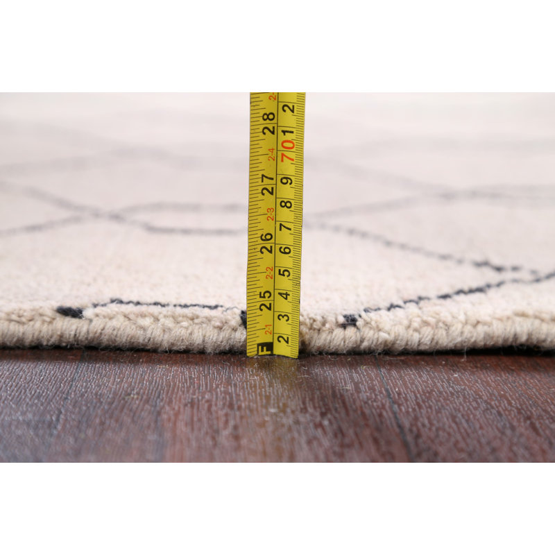 Géométrie noué à la main beige/Ivoire Tapis décoratif laussat