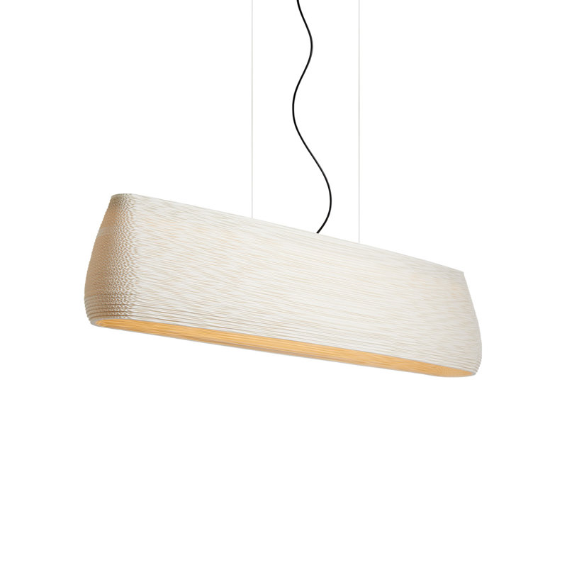 Luminaire suspendu en carton recyclé pour table ou îlot Scraplights, Blanc