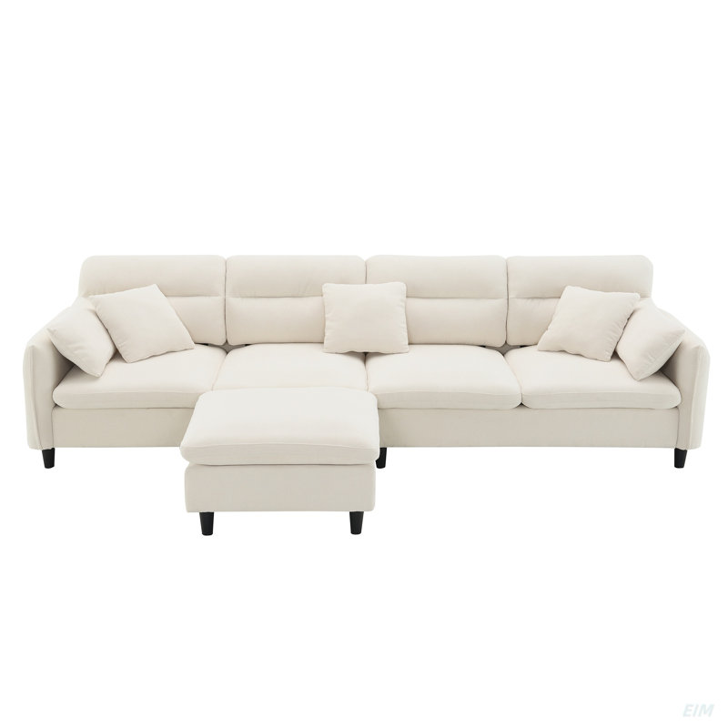 Canapé modulaire en L Cloud Chenille, Chenille beige