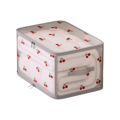  Foldable Storage Bins, Cherries Patterns Closet Organizers and Storage, Clothes Storage Boxes Moving Packing Bags, Storage Basket Containers for Blanket, Comforter, Pillow, Bedding