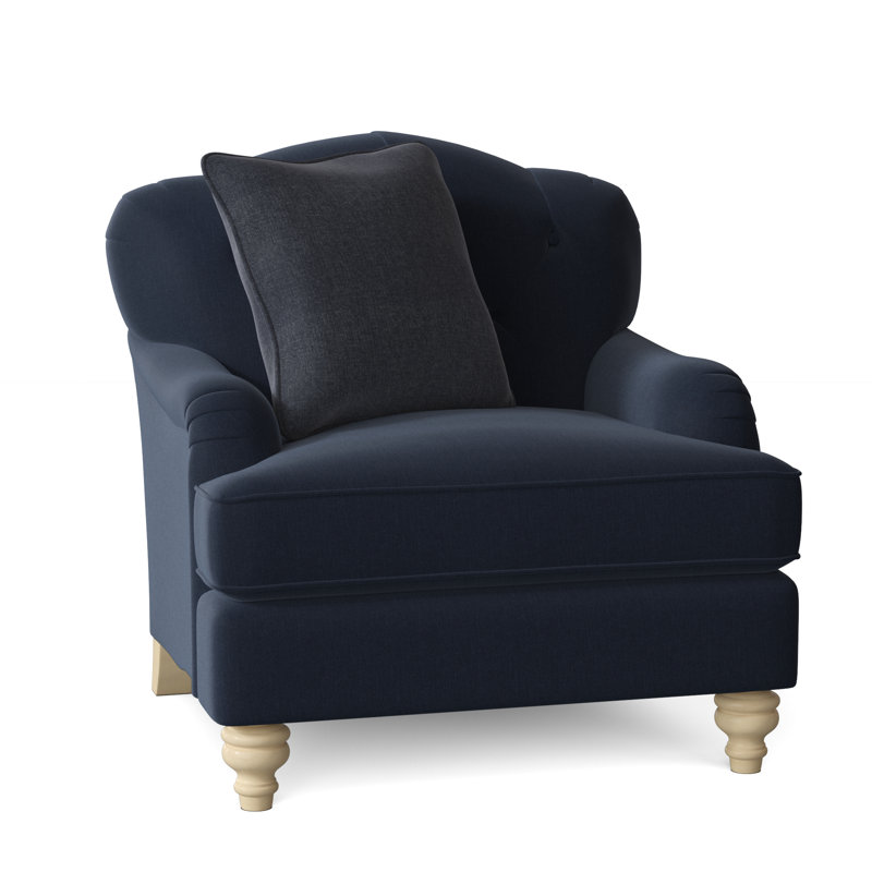 Fauteuil large capitonné 38 po Sullivan, Peyton en sergé performance bleu marine, Non, Manhattan