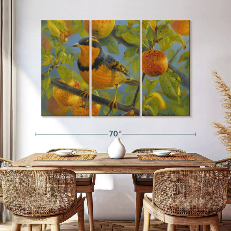 Brampt Thrush In The Apple Tree, 42" H x 65" W