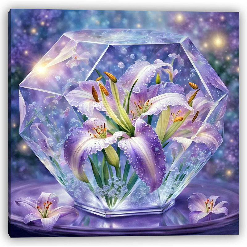 Cristal lys - Art mural sur toile tendue, H 12 po x l 12 po x P 1 po