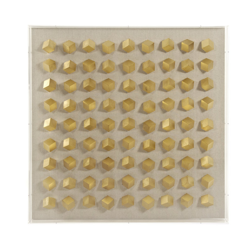 Décoration murale "golden cubes"