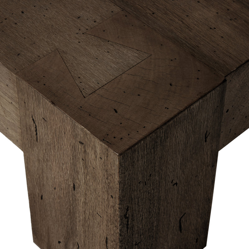 Abaso Coffee Table, Ebony Rustic Wormwood, 15" H x 70" W x 35" D