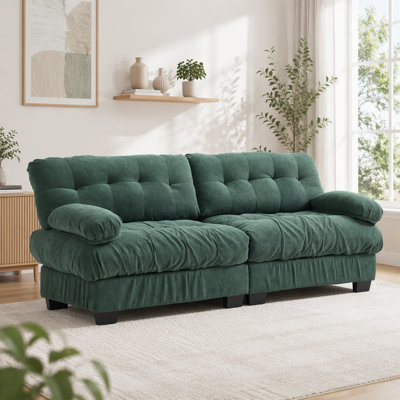 Modular Cloud Sectional Sofa with Deep Seats and Armrest Pillows