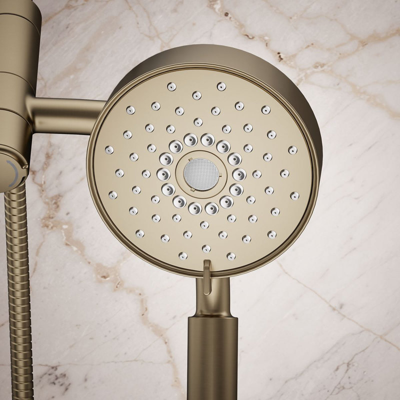 Kohler Purist 2-In-1 Multifunction Shower Combo Kit, Showerhead and Handshower, Three Spray Settings, Vibrant Brushed Bronze