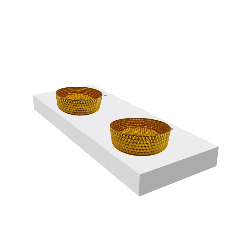 Lavabos vasques décoratives rondes 16 "avec base blanche 60" Scotch, Or