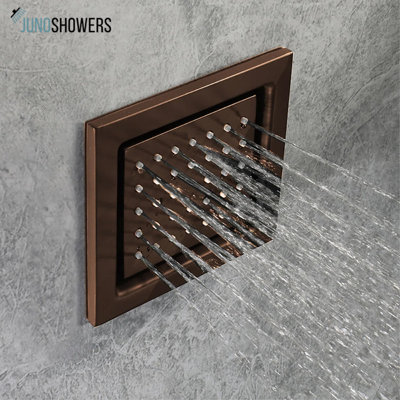 Ensemble de douche en bronze huilé avec pomme de pluie et douchette à main flexible