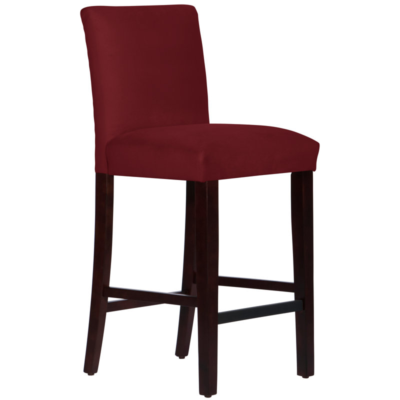 Tabouret de bar et de comptoir Hadrien, Tabouret de bar (siège d'une hauteur de 31 po), Espresso, Velours baie classique
