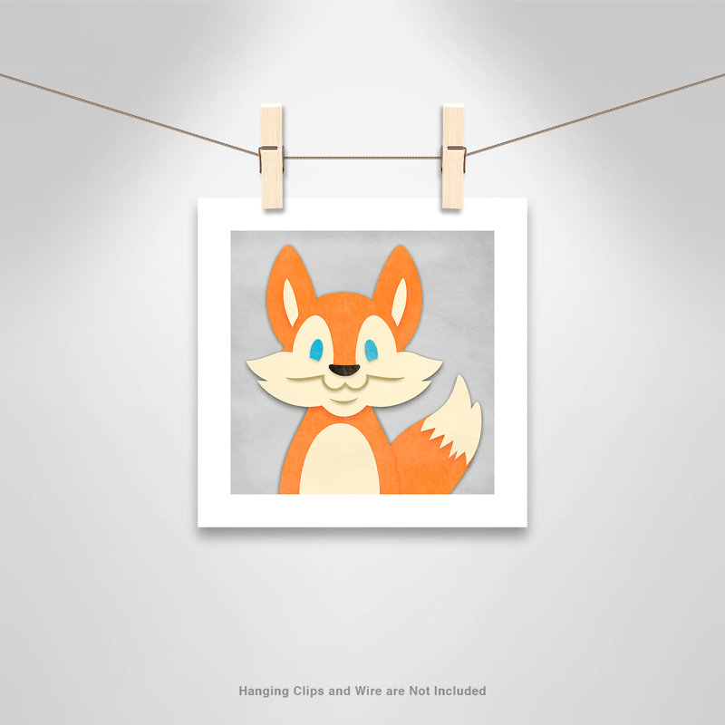 «Cheery Fox», impression sur papier, H 10 po x l 10 po x P 1 po, Papier