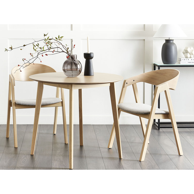 Juliette Upholstered Dining Chair, Light Wood