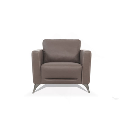 Malaga Taupe Leather Chair (Assembled)