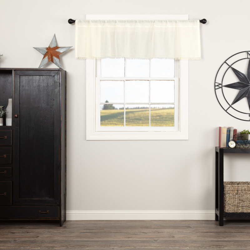Cotton Tailored Window Valance, Antique White, 16" W x 60" L