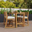 Ensemble de bar d'extérieur 5 pièces avec table haute et 4 chaises à dossier à lattes pour le balcon ou la cour-2121963237