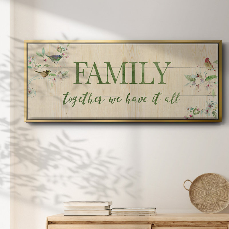 «Family Together» - toile encadrée, H 8 po x l 20 po