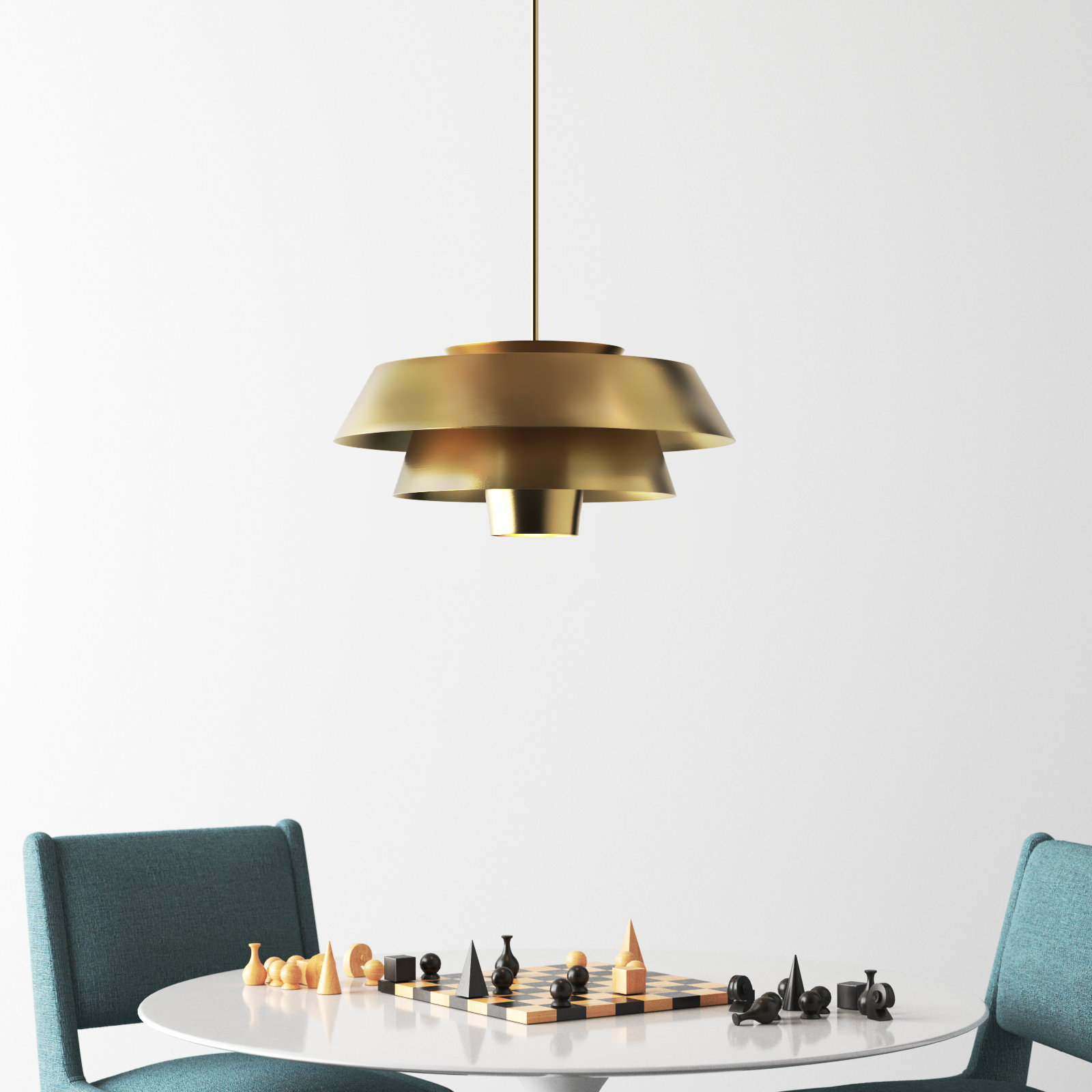 Kapa Single Light Metal Dimmable Pendant, Burnished Brass
