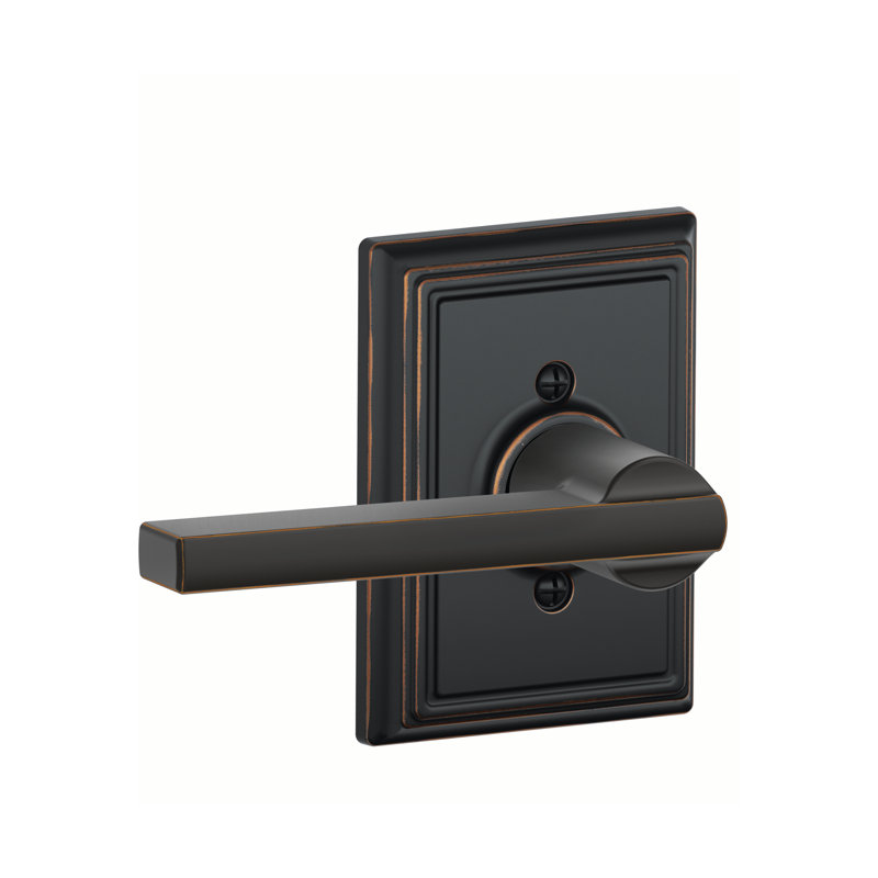 Latitude Lever with Addison Trim Non-Turning Lock, Aged Bronze