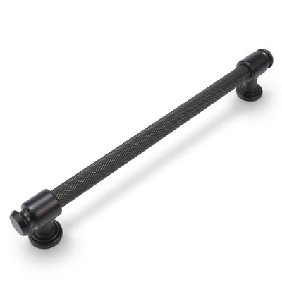 Paquet de 10 poignées et poignées d'armoire noir mat, quincaillerie d'armoire de cuisine robuste avec trou central de 6 1/4 po (160 mm), facile à installer pour les tiroirs, les portes et les meubles