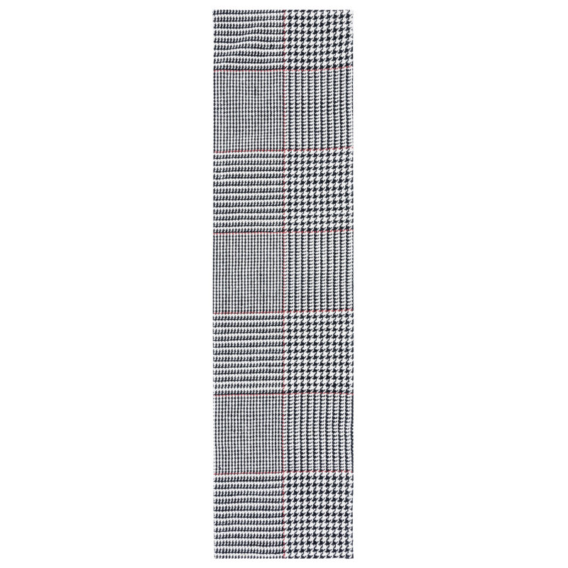 Funkley Houndstooth Hand Woven Wool and Cotton Area Rug, Runner 2'3" x 9'