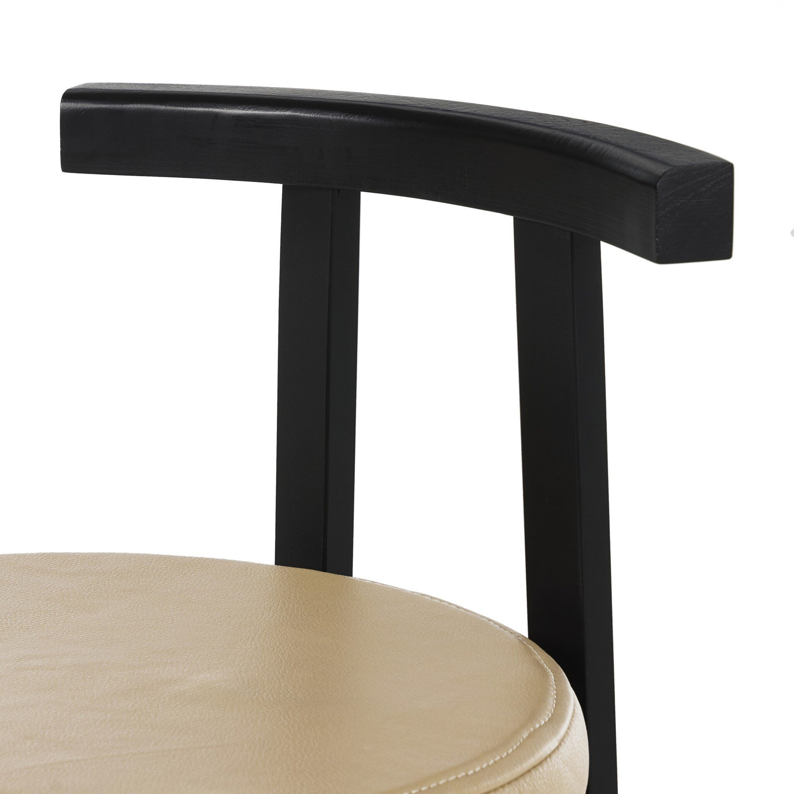 Seville Leather Bar & Counter Stool, Counter Stool (26” Seat Height), Black Rosa Morada