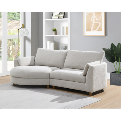 Anna Left Hand Facing 4 Seater Woven Fabric Sofa