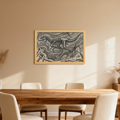 Illustration d'outils de fouille de dinosaure squelette