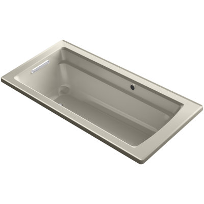 Baignoire encastrée Archer® avec surface chauffante et drain réversible