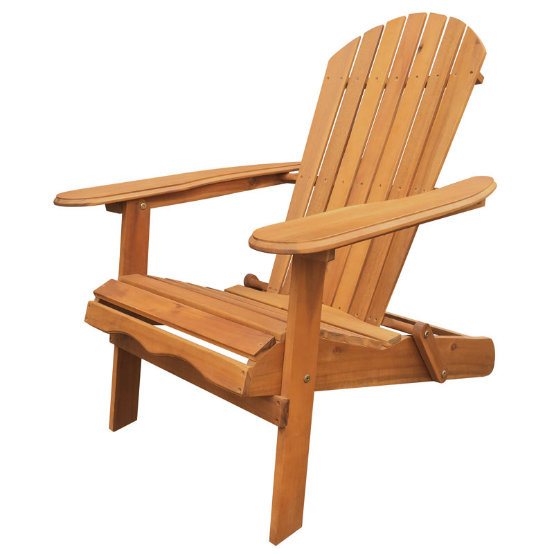 Chaise Adirondack pliante en bois Albright, Brun