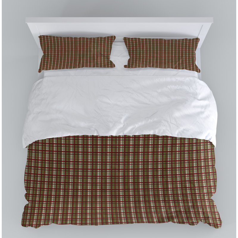 Checkered Duvet Cover, Queen Duvet Cover + 2 Queen Shams