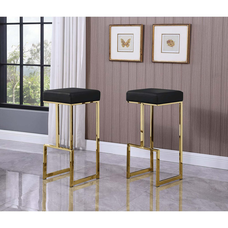 Ensemble de tabourets de bar Modern, Noir, Doré