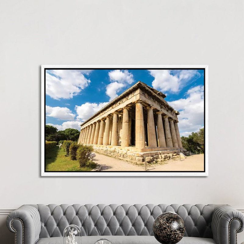 Athens, Greece I by Nejdet Duzen - Print on Canvas, White Framed, 101.6 cm H x 66.04 cm W x 1.91 cm D