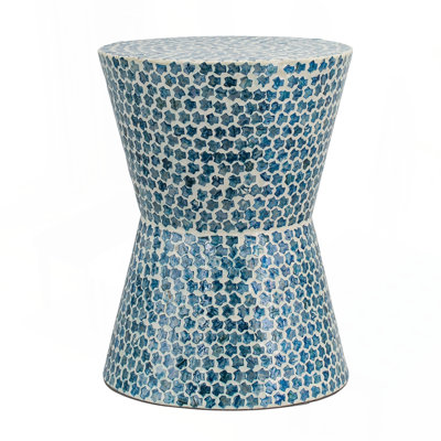 D14x20" Tapered Round Garden Accent Stool, Blue