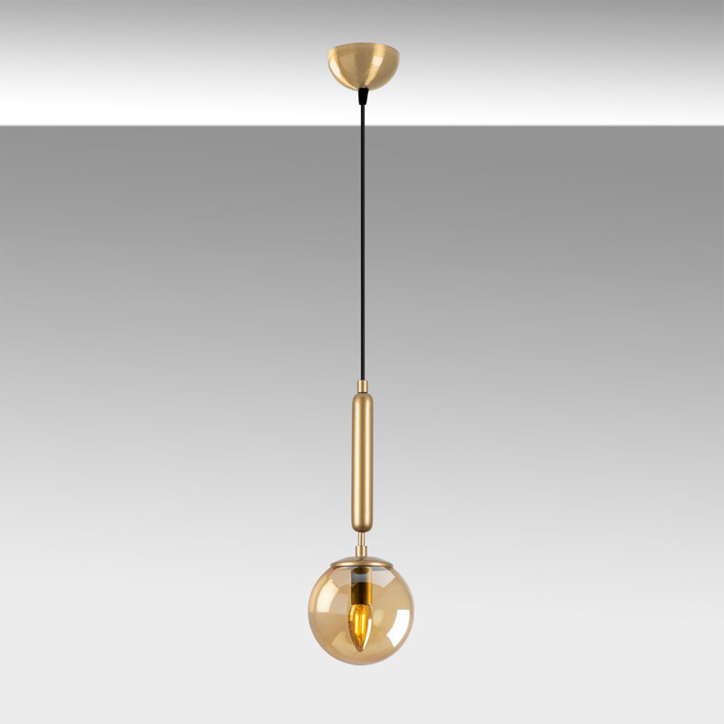 Luminaire suspendu en forme de globe à 1 lumière Celestia, Or, Or