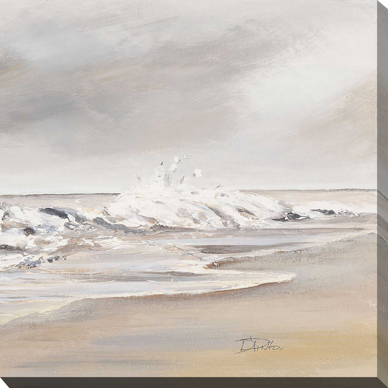 La Playa Al Atardecer II - peinture, L 28 po x H 28 po, Toile tendue