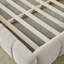 Structure de lit très grand, tissu chenille épais, plateforme grand, tête de lit, beige