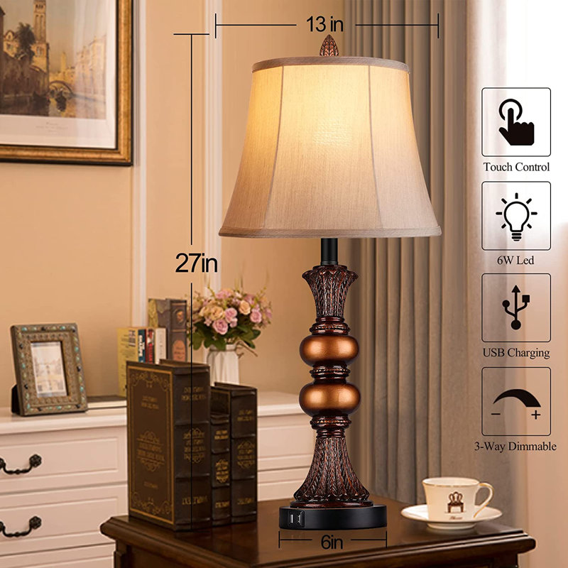 Lampe de table USB en métal Ahavah