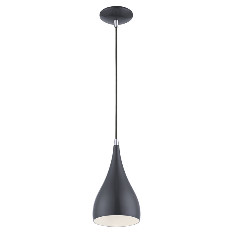 Ithel 1 - Light Pendant, Shiny Dark Gray/Polished Chrome, Shiny Dark Gray