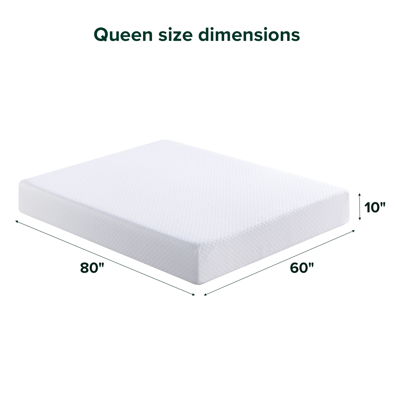  Firm Gel Memory Foam Mattress, Queen, 10"