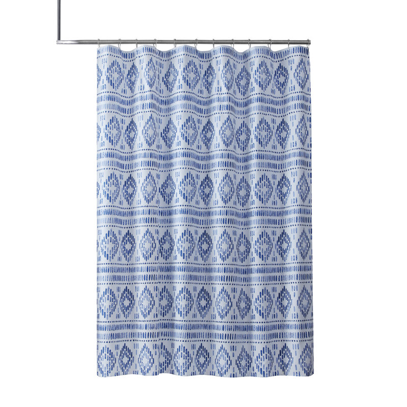 Geometric Shower Curtain with Hooks Included