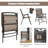 Set Of 2 Patio Folding Chairs Sling Portable Dining Chair Set With Armrest