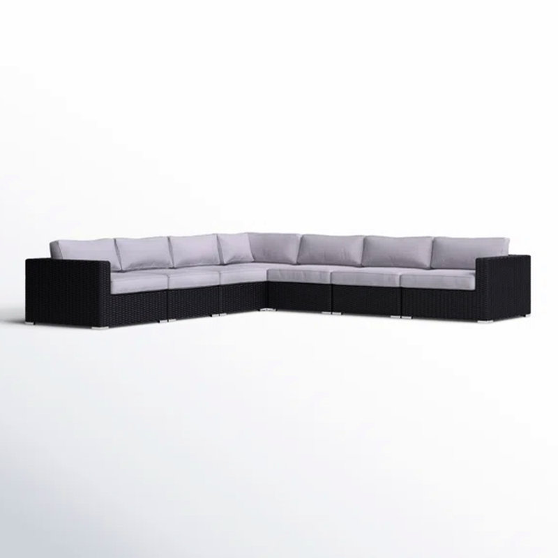 Canapé modulaire d'extérieur avec largeur de 122 po - coussins confortables de 7 po de largeur - dossier