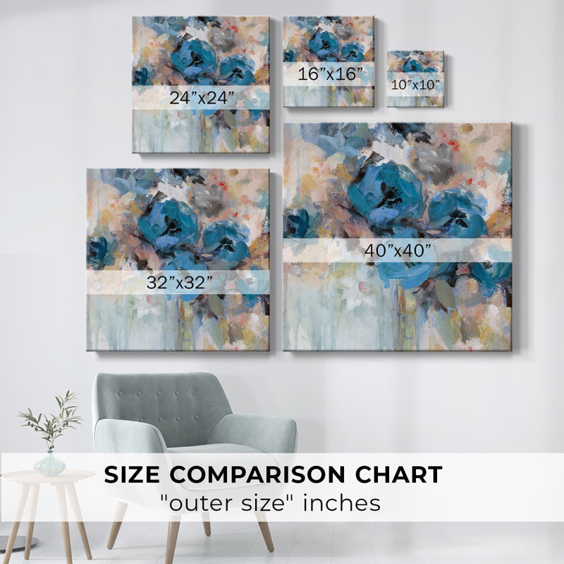 Jardin saturé sur toile, H 8 po x l 8 po x P 1,5 po