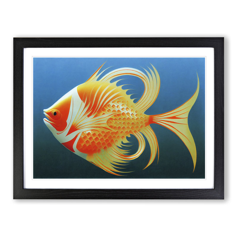 Invigorating Fish - Framed Print, Black, 46cm H x 64cm W x 2cm D