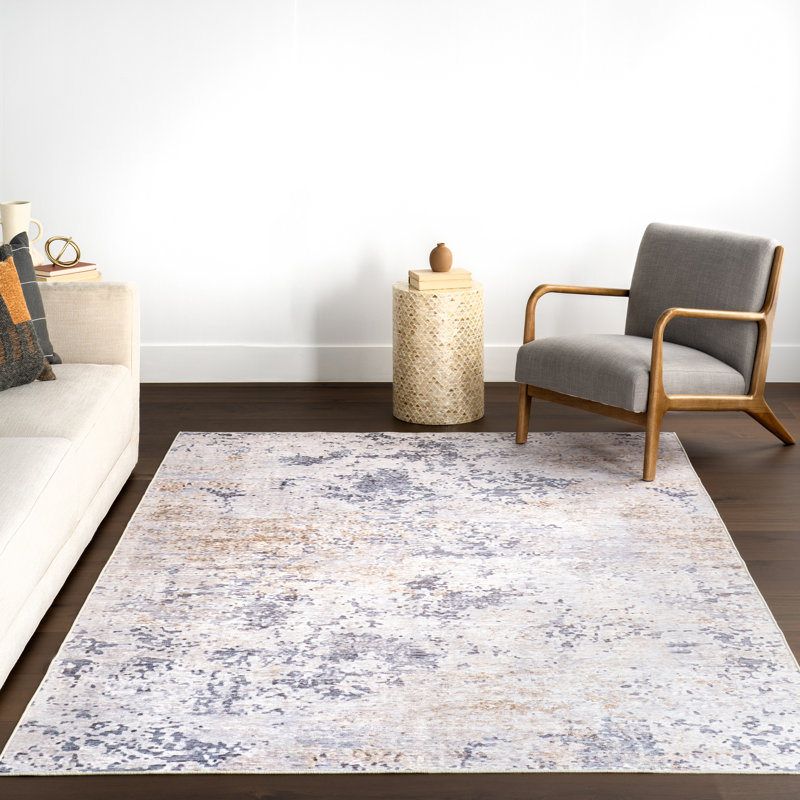 Urta SplashGuard Modern Abstract Machine Washable Area Rug, Rectangle 2' x 3'