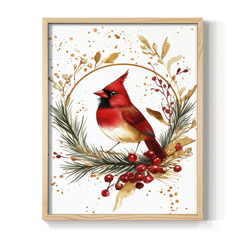 «Christmas Holiday Art CMXCVII», reproduction d'art encadrée - bois massif, Naturel, H 11 po x l 9 po