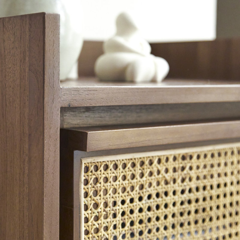 Roots 50cm W Solid Wood Bedside Table