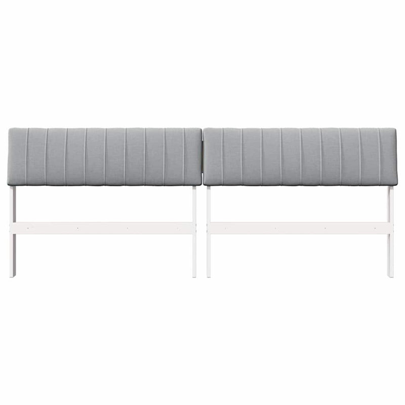 Solid Wood Headboard, King, Light Grey, White