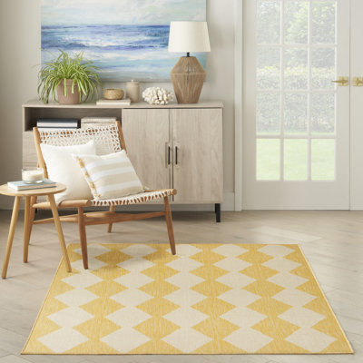  Tapis moderne jaune 6 pi x 9 pi Positano