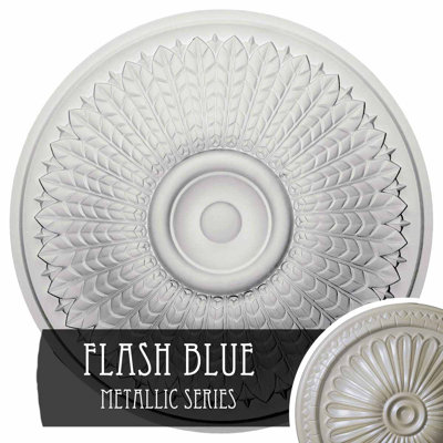 Endurathane Modena Ceiling Medallion, 23 1/2"OD x 3 1/2"P (Fits Canopies up to 5 1/4"), Hand-Painted Flash Blue Finish
